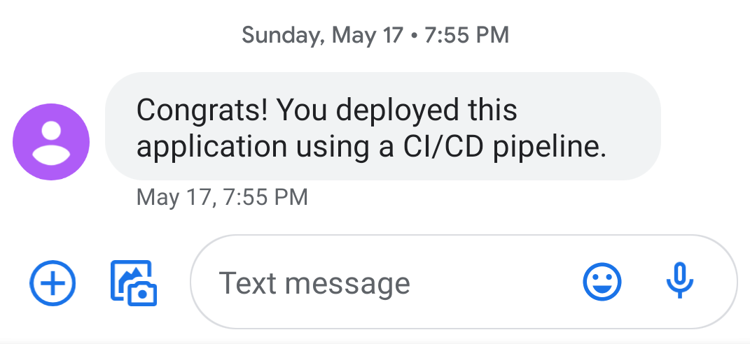 Text message example